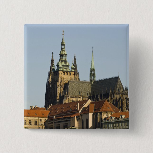 St. Vitus Cathedral and Prague Castle, one of 15 Cm Square Badge (Front)