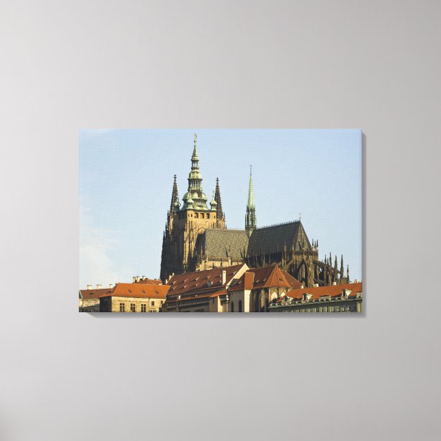 St. Vitus Cathedral and Prague Castle, one of Canvas Print (Front)