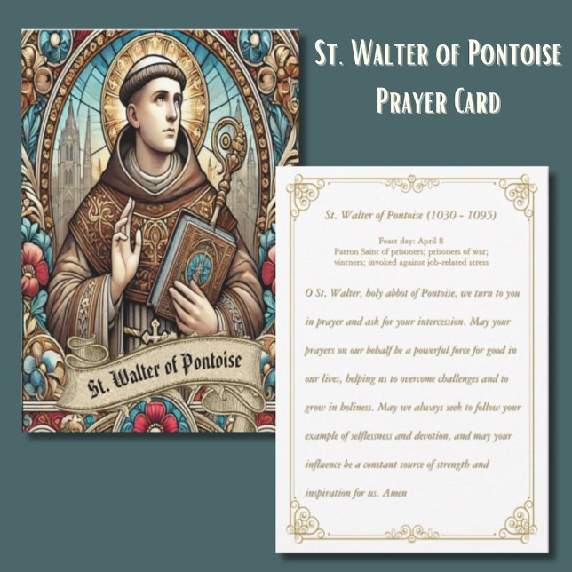 St. Walter of Pontoise Italian Saint Prayer Card (Creator Uploaded)