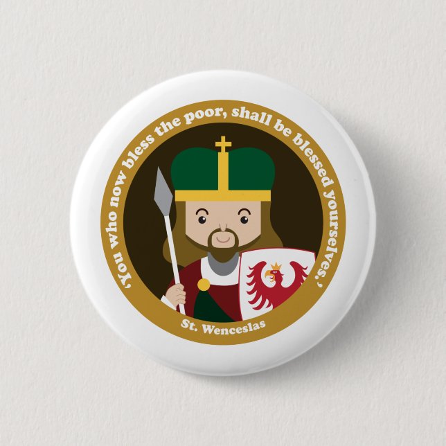 St. Wenceslas 6 Cm Round Badge (Front)