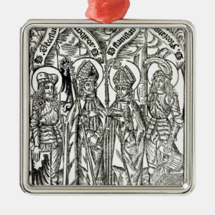 St. Wenceslaus, Adalbert,Stanislaus St. Florian Metal Tree Decoration