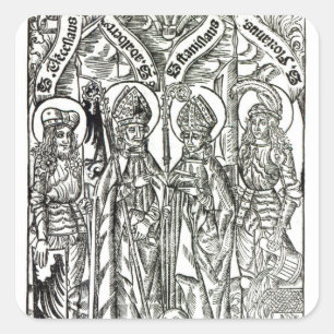 St. Wenceslaus, Adalbert,Stanislaus St. Florian Square Sticker