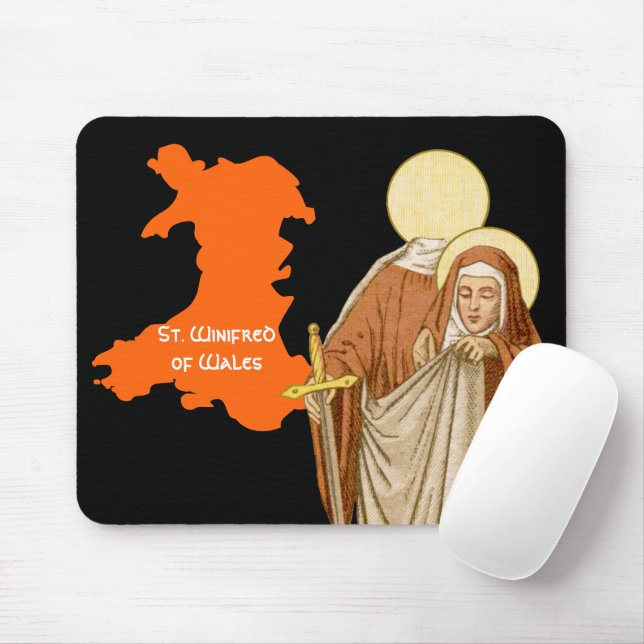 St. Winifred of Wales (P 002) Mouse Mat (With Mouse)