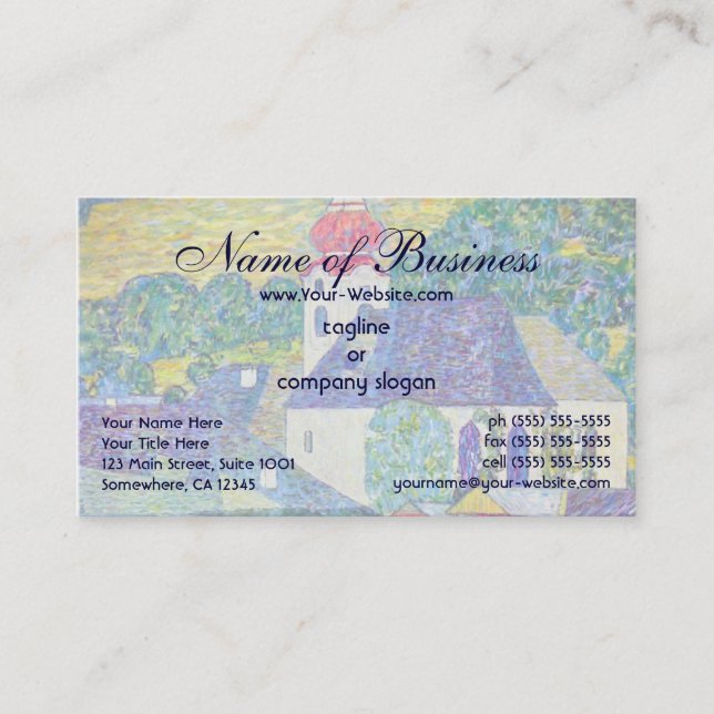 St. Wolfgang Church by Gustav Klimt, Victorian Art Business Card (Front)