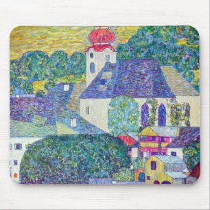 St. Wolfgang Church by Gustav Klimt, Victorian Art Mouse Mat