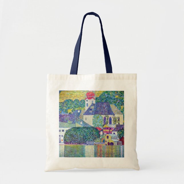 St. Wolfgang Church by Gustav Klimt, Victorian Art Tote Bag (Front)
