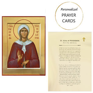 St. Xenia of Petersburg Orthodox Prayer Card
