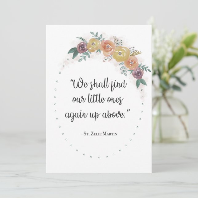 St. Zelie Martin Floral Miscarriage Card (Standing Front)