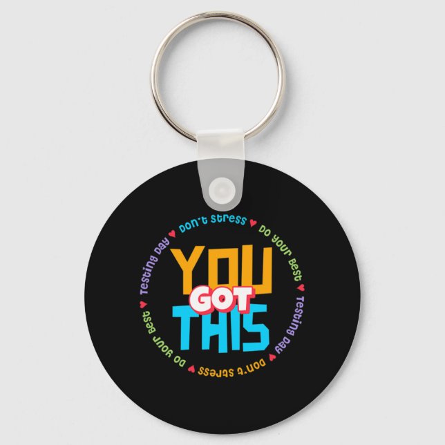Staar Day Mode On Teacher Testing  Key Ring (Front)