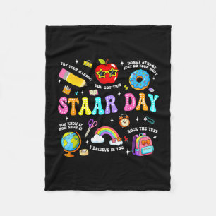 Staar day test teacher student positive teacher fleece blanket