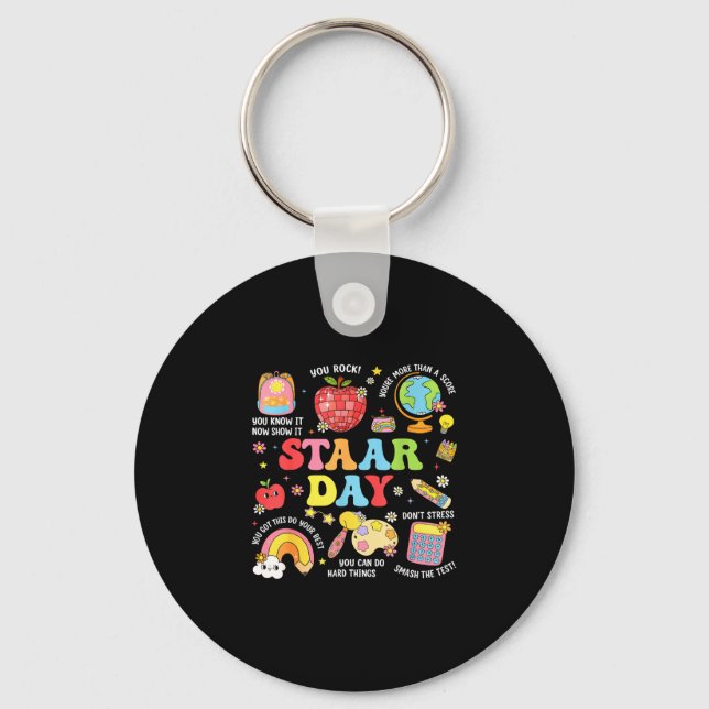 Staar day test teacher student positive teacher key ring (Front)