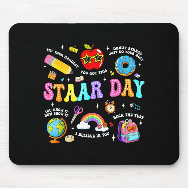 Staar day test teacher student positive teacher mouse mat (Front)