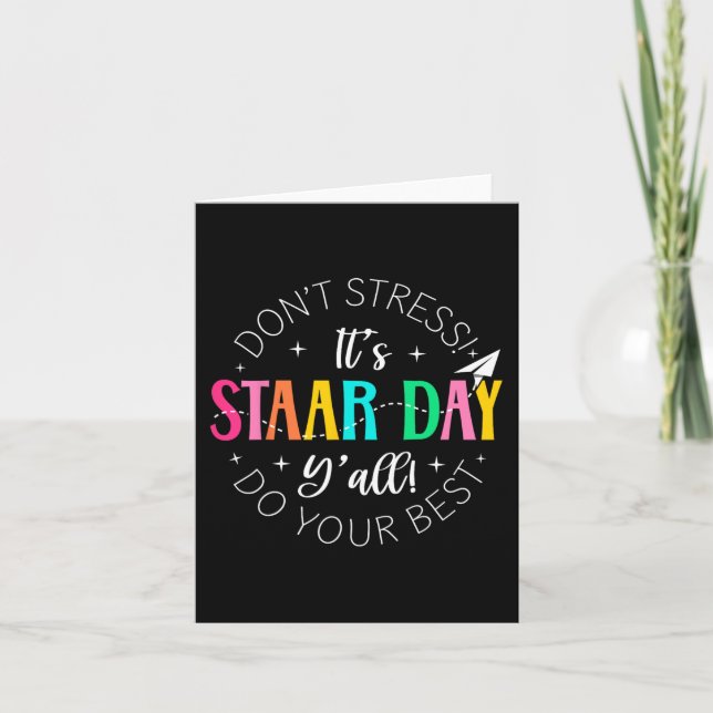 Staar Day Yall Test Day Exam State Testing Day Tea Card (Front)