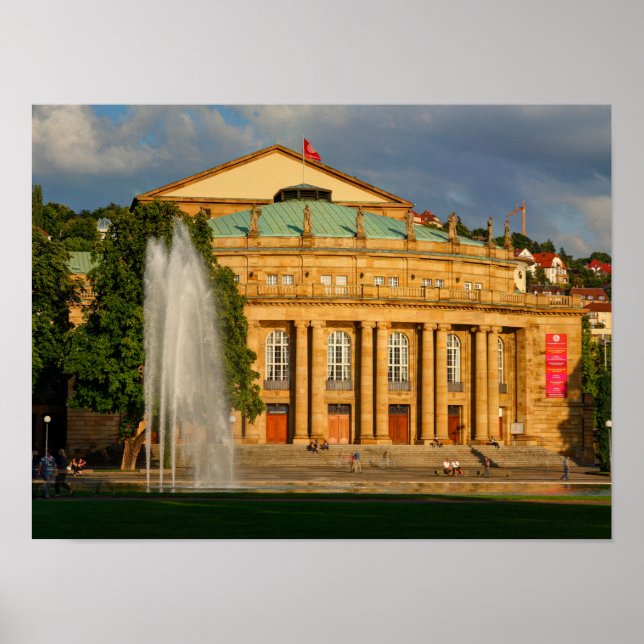 Staatstheater bei Abendsonne, Stuttgart Poster (Front)