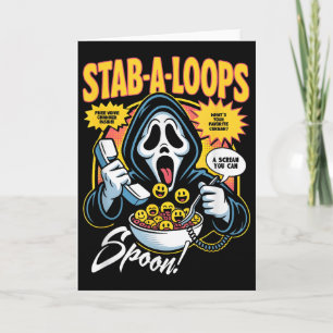 Stab-a-loops Horror Cereal Box Halloween Card