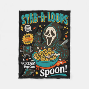 Stab-a-loops Horror Cereal Box Halloween Killer Br Fleece Blanket
