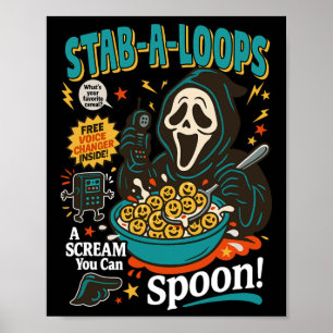 Stab-a-loops Horror Cereal Box Halloween Killer Br Poster