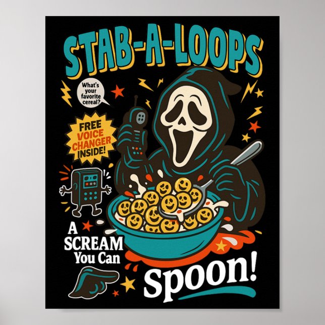 Stab-a-loops Horror Cereal Box Halloween Killer Br Poster (Front)