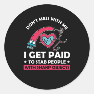 Stab People Phlebotomy Phlebotomist Blood Gift Classic Round Sticker