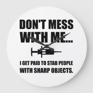 Stab Syringe Medical Large Clock