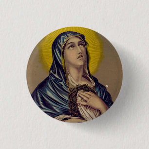 Stabat Mater Our Lady of Sorrows 3 Cm Round Badge