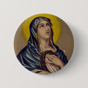 Stabat Mater Our Lady Of Sorrows Devotional Art 6 Cm Round Badge