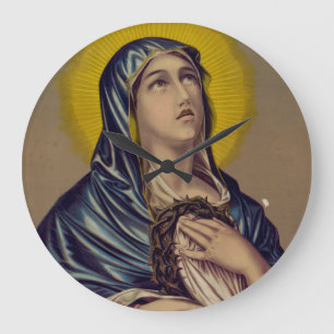 Stabat Mater Our Lady Of Sorrows Devotional Art Large Clock