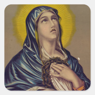 Stabat Mater Our Lady Of Sorrows Devotional Art Square Sticker