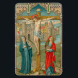 Stabat Mater (SAU 27) 4"x6" Magnet<br><div class="desc">Image Credit (SAU 22): Antique NeoGothic Stabat Mater image from a devotional print entitled Calvary designed by Baron Jean-Baptiste Bethune (1821-1894), printed in chromolithography with gilt accents, and published by the Socièté de St. Augustin, Bruges, Belgium, last quarter of the 19th century. From the designer’s private collection of religious ephemera....</div>