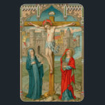 Stabat Mater (SAU 27) 4"x6" Magnet<br><div class="desc">Image Credit (SAU 22): Antique NeoGothic Stabat Mater image from a devotional print entitled Calvary designed by Baron Jean-Baptiste Bethune (1821-1894), printed in chromolithography with gilt accents, and published by the Socièté de St. Augustin, Bruges, Belgium, last quarter of the 19th century. From the designer’s private collection of religious ephemera....</div>