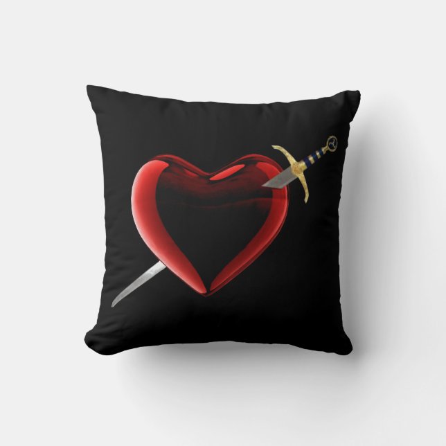 Stabbed In The Heart Reversible Pillow (Front)