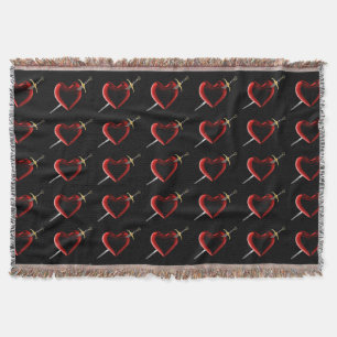 Stabbed In The Heart Throw Blanket