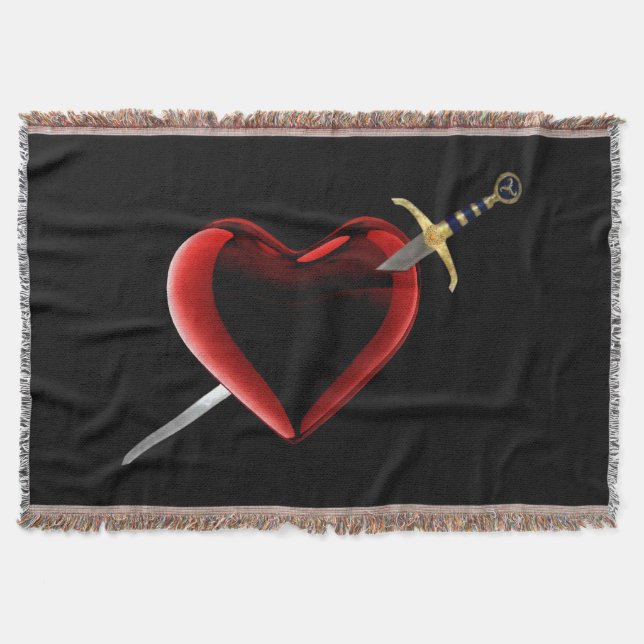 Stabbed In The Heart Throw Blanket (Front)
