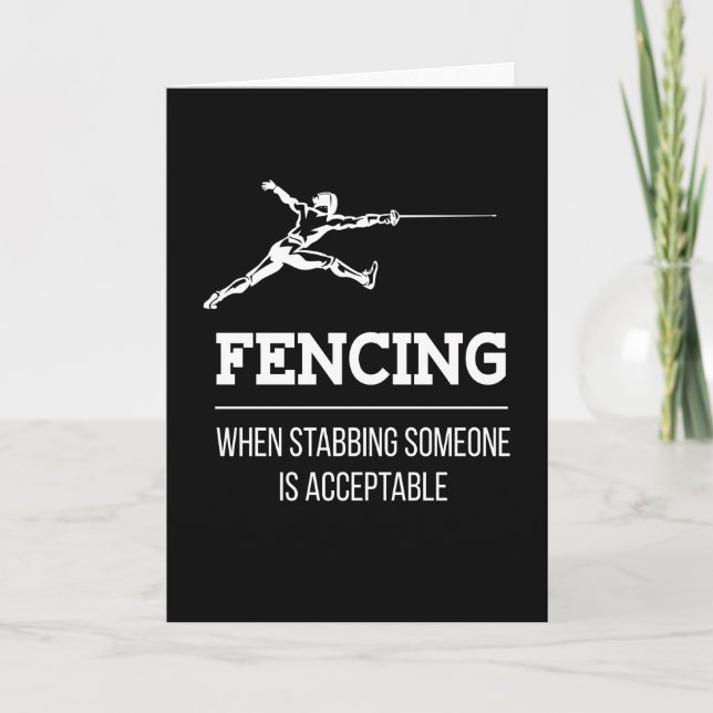 Stabbing Someone Fencing Fencer Epee Card (Front)