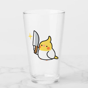 Stabby Cockatiel (Lutino) Glass Cup