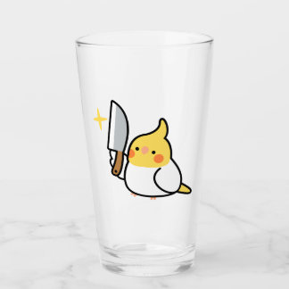 Stabby Cockatiel (Lutino) Glass Cup