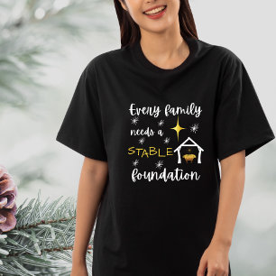 Stable Foundation Christian Christmas Jesus Manger T-Shirt