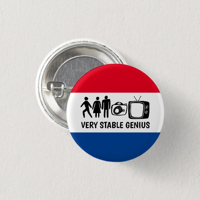 STABLE GENIUS Person Woman Man Camera TV 3 Cm Round Badge (Front & Back)
