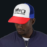 STABLE GENIUS Person Woman Man Camera TV Trucker Hat<br><div class="desc">Check out this funny hat. Add your own text or edit what is there. Be sure to visit my shop for more designs or let me know if you'd like something custom!</div>