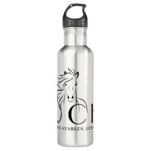 Stable or Horse Name Lucky Horseshoe Rider Gift 710 Ml Water Bottle