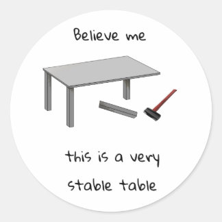 Stable Table Classic Round Sticker
