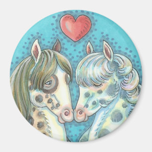 Stablemates Pinto Ponies HORSE MAGNET Round