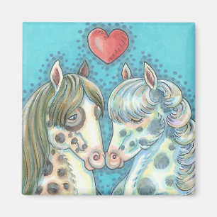 Stablemates Pinto Ponies HORSE MAGNET Square