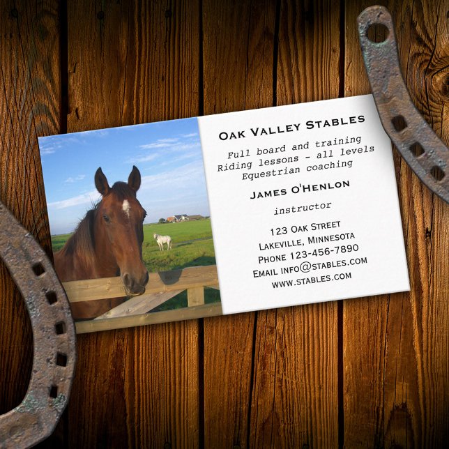 Stables Horse Riding Lessons Business Card (Creator Uploaded)