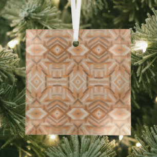 Staccato Orange Abstract Soft Pastel Art Glass Tree Decoration