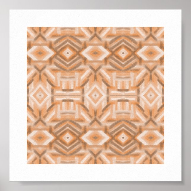 Staccato Orange Abstract Soft Pastel Art Poster (Front)