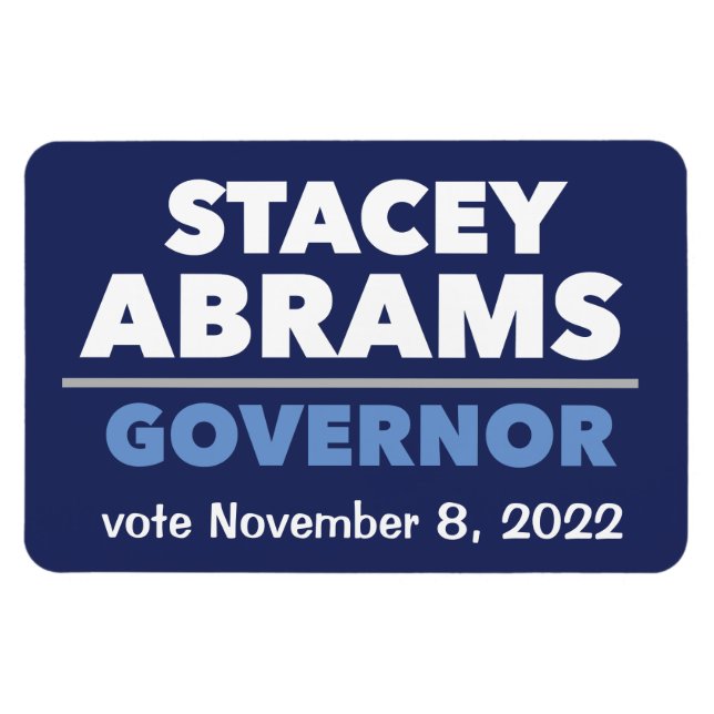 Stacey Abrams Governor car magnet with date! (Horizontal)