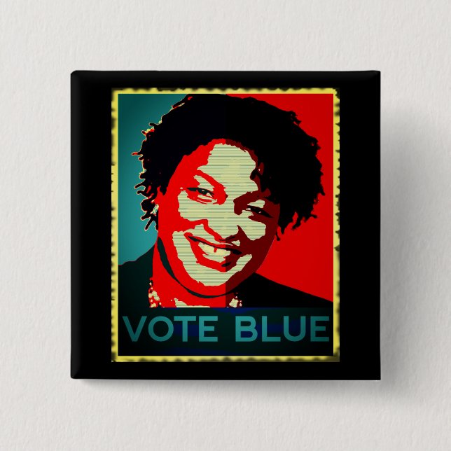 Stacey Abrams Vote Blue, Georgia Governor in 2022 15 Cm Square Badge (Front)
