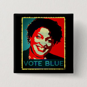 Stacey Abrams Vote Blue, Georgia Governor in 2022 15 Cm Square Badge
