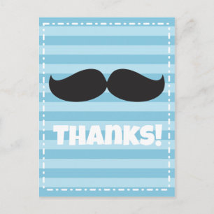 Stache Blue Postcard